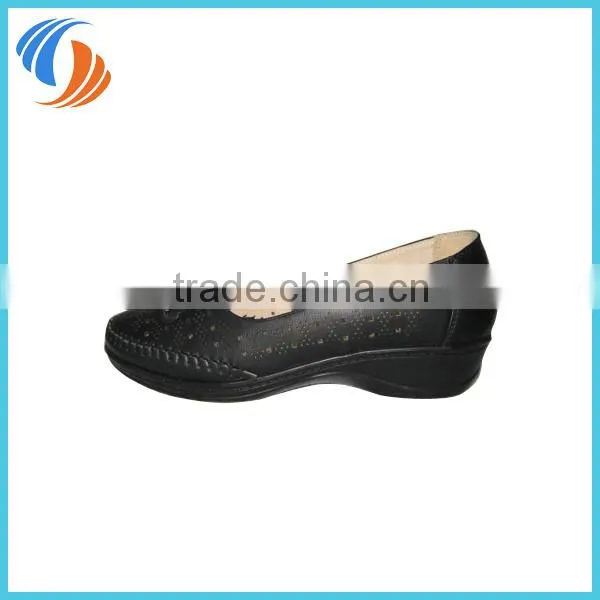 Women Black Small Holes Casual Shoes PU Leather Shoes