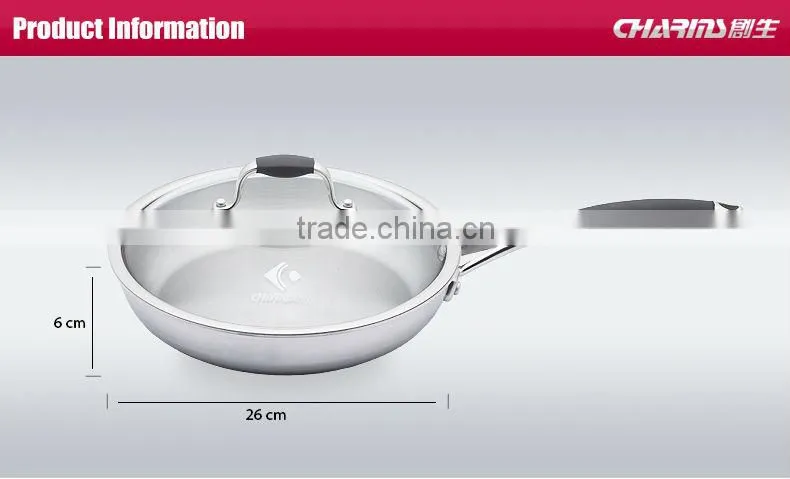 Charms Induction bottom Stainless Steel No oil ceramic coating pan