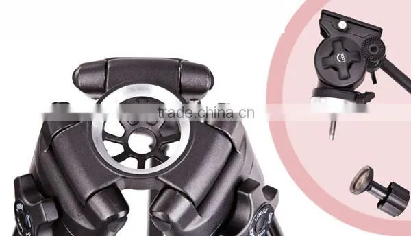 Professional Video Tripod heavy duty with fluid pan head for camera film photography WT717