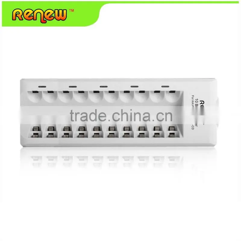 Wholesale RENEW 10 Bay/Slot AA AAA Ni-MH Ni-Cd Quick Charger Smart Battery Charger for Rechargeable Batteries S9 charger