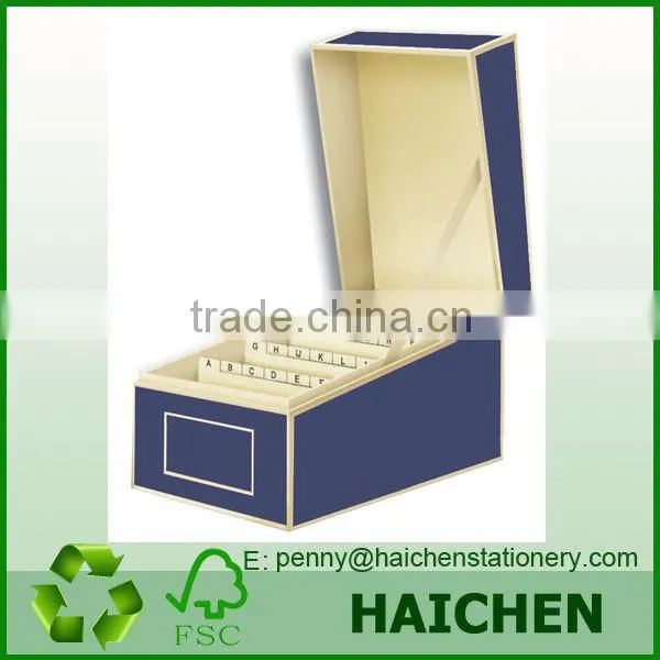 Assorted colour Business Card File Box with Dividers A to Z