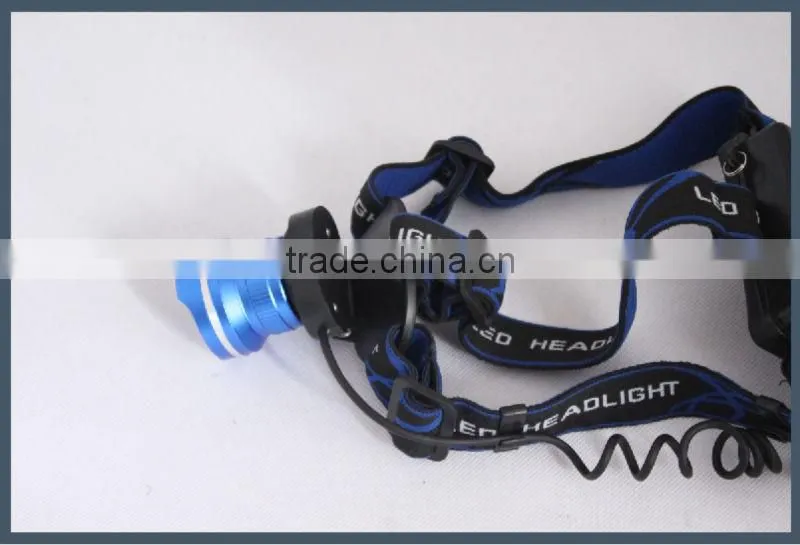 high power rechargeable zoom function LED headlight aluminum headlamp