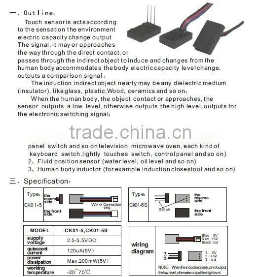 proximity switch CK01-5 LED water touch sensor switch alibaba supplier