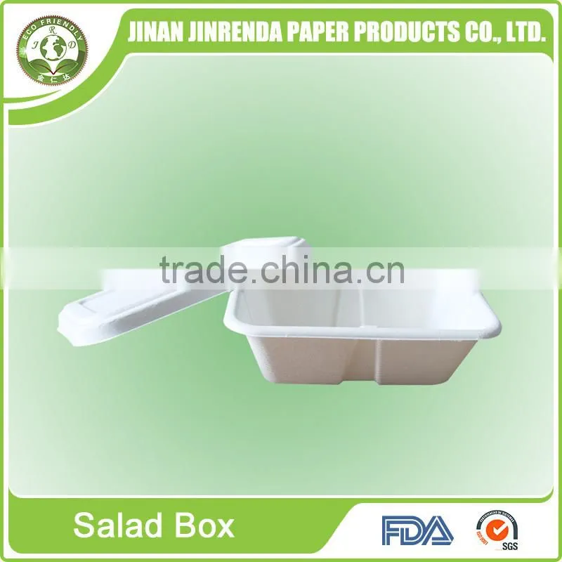 Disposable salad bowl with sugarcane pulp