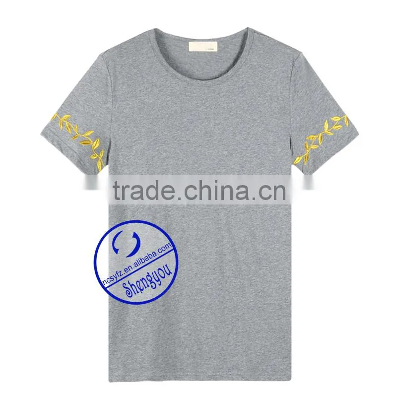 Wholesale mens embroidered tshirts with custom design