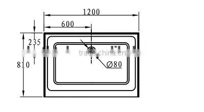 cUPC three alcove tile flange base,three tile flange,thin shower tray