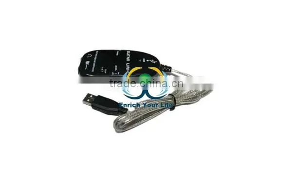 Black USB Guitar Link Cable USB Interface Link Audio Cable for PC/ Mac Recording
