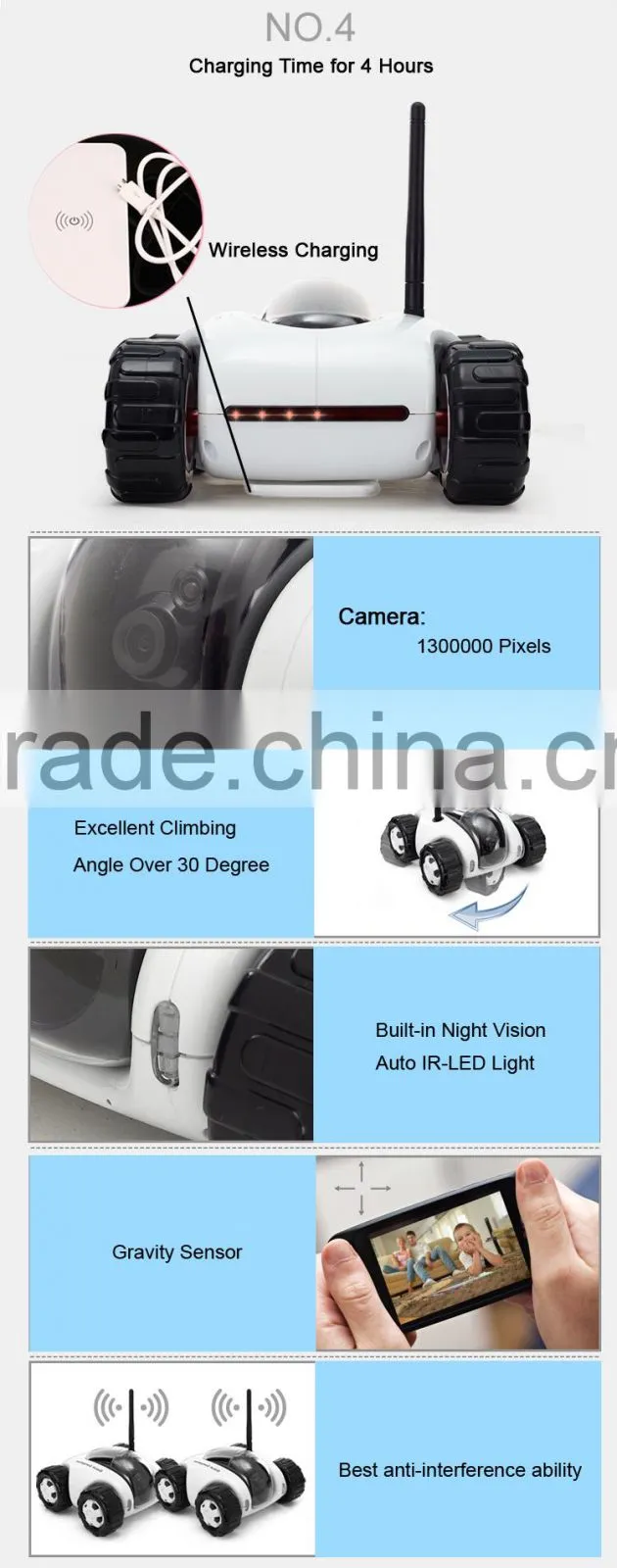 New wifi controlled spy tank with camera android app controlled toys