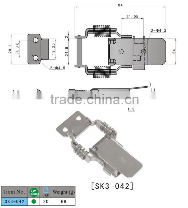 Spring toggle latch SK3-042 for cabinet door,vibration equipment