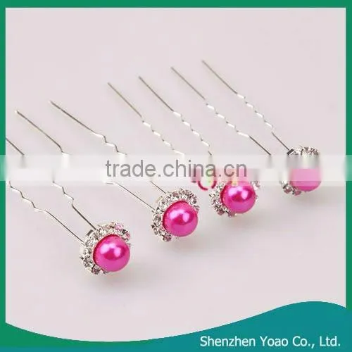 20pcs Charming Rose Red Pearl Hair Pins For Sale