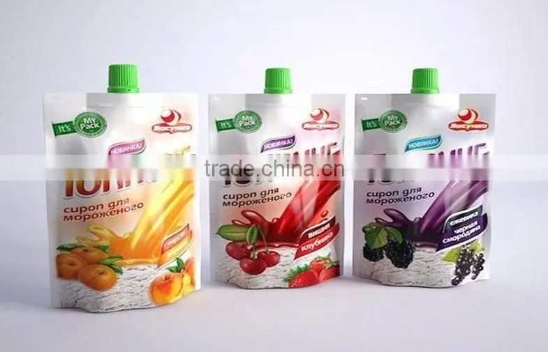 custom printed laundry detergent packaging bag with spout / liquid detergent bag
