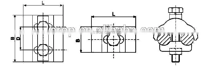 Copper-aluminium parallel groove clamp / bimetal parallel clamp