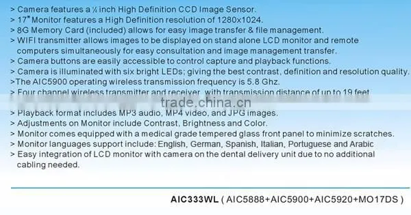 17'' Monitor with Built In Intraoral Camera wireless