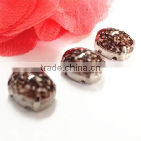 Hot sale new style acrylic rhinestone button flower shape sewing silver plating for flower center DIY crafts