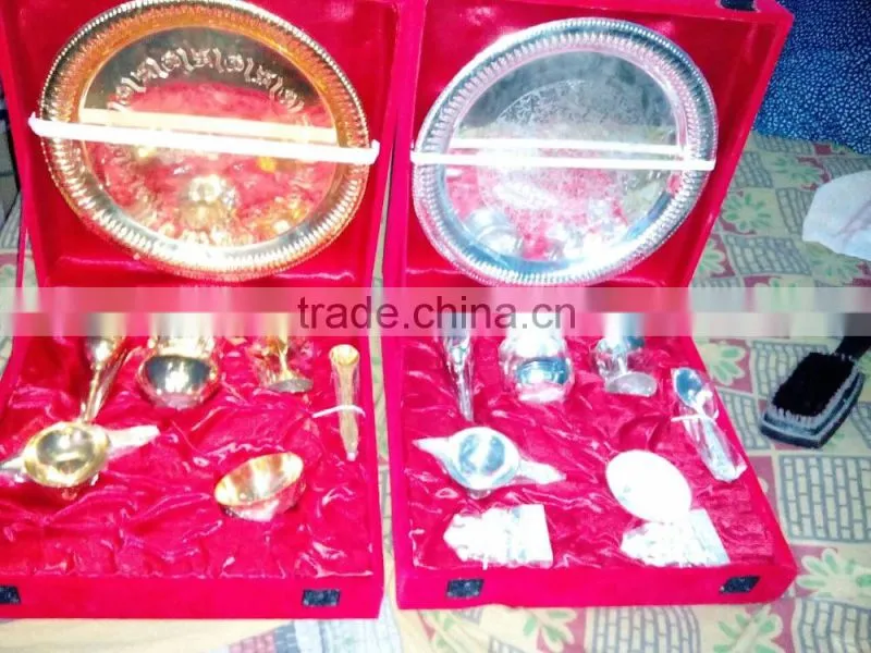 Indian wedding souvenirs puja thali gifts indian wedding gift silver puja thali