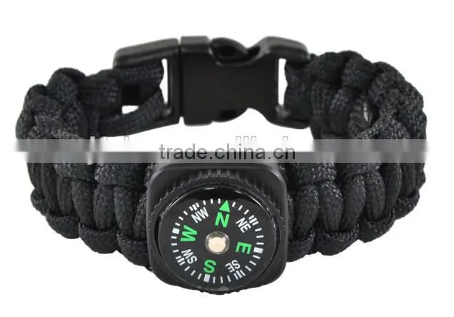 black plastic compass for paracord survival bracelet, outdoor camping tools compass