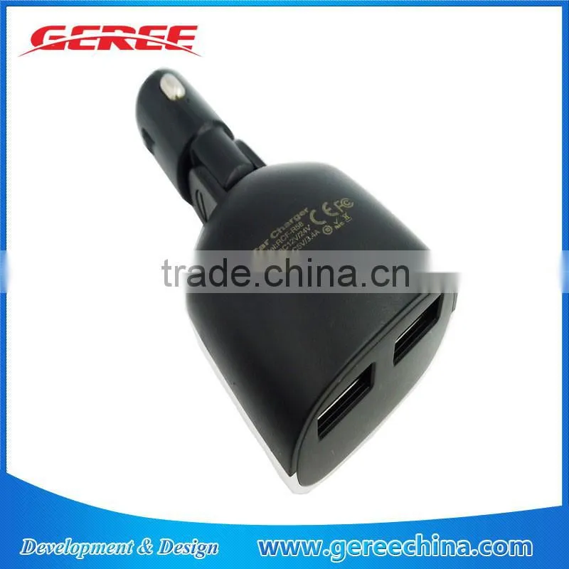 Dual USB 5v Car Charger Adapter(5v/2.4A and 5V/1A output)with LCD Screen Display