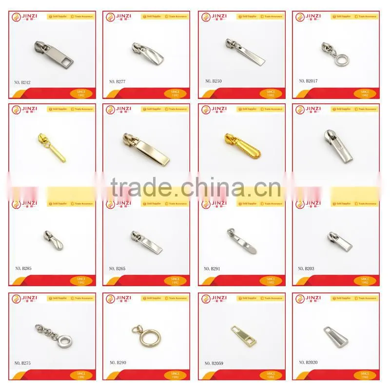 Metal zipper puller custom metal zipper pulls zipper slider for Garments