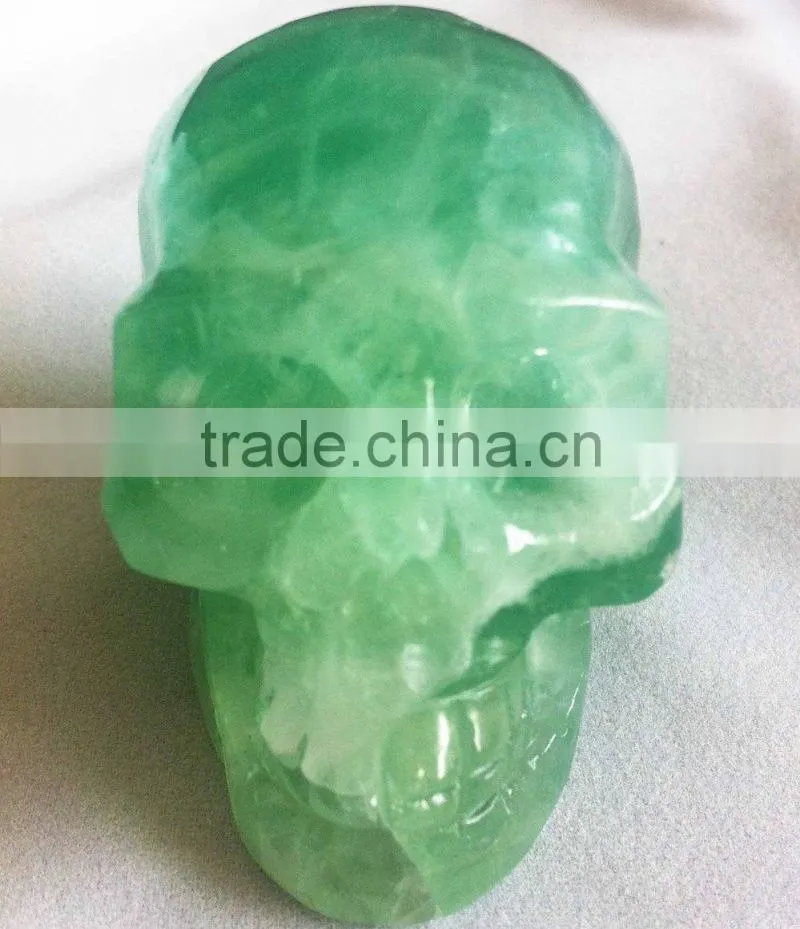 Natural Semi-precious Gemstone Green Fluorite Skull