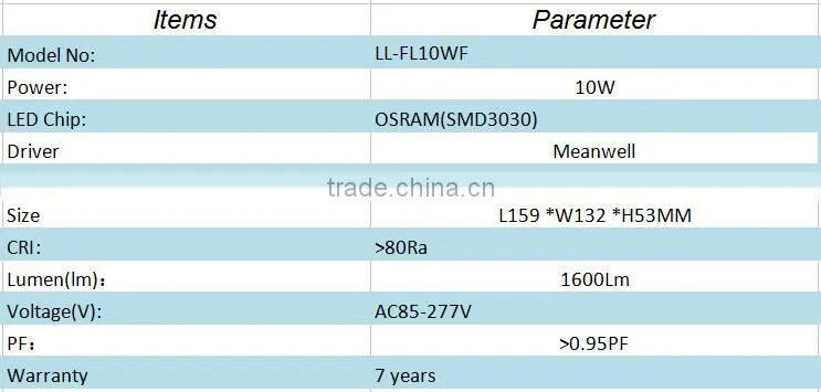 Cool white 6000-6500K outdoor 2016 new product led flood light 10w rechargeable led flood light driver