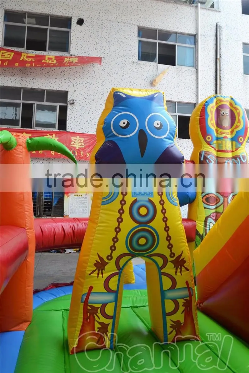 Tiki Island inflatable playground obstacle fun city for sale