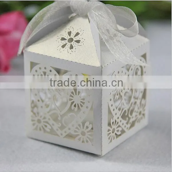 Silver Ribbon Favor Boxes