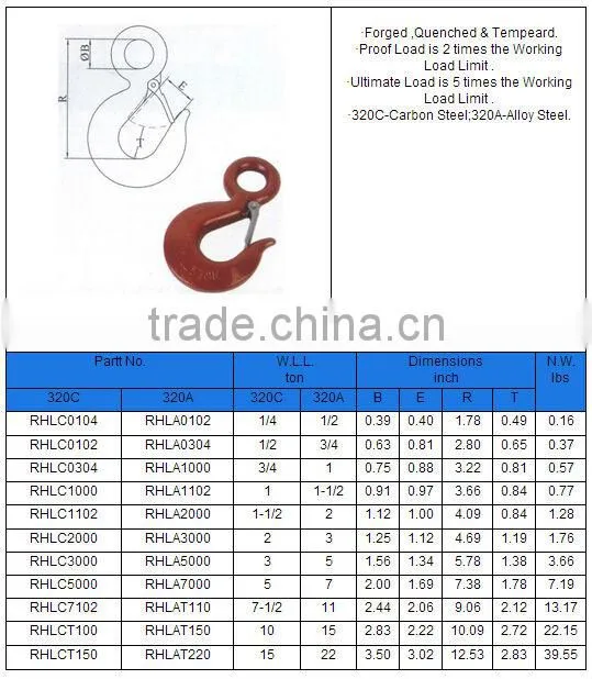 FMR039-G80 Eye Sling Hook With Latch
