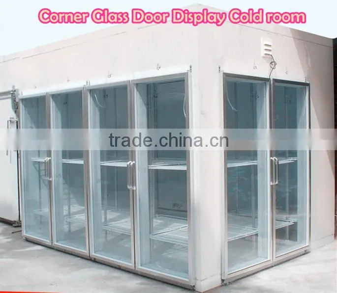 Corner Glass Doors Display Cold Room