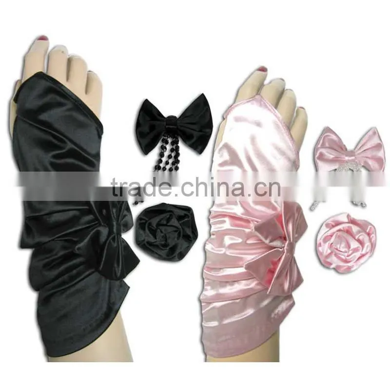 Wholesale Cheap Custom Fingerless Bridal Satin Gloves