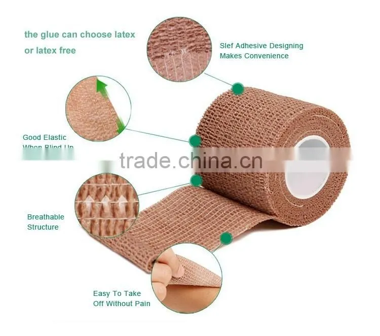 Elastic Cohesive Bandage For Wound Dressing Care
