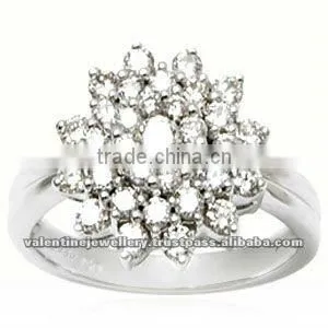 0.40 ct total diamond weight, Hamesha Princess Diamond Ring, 18K White & Rose Gold