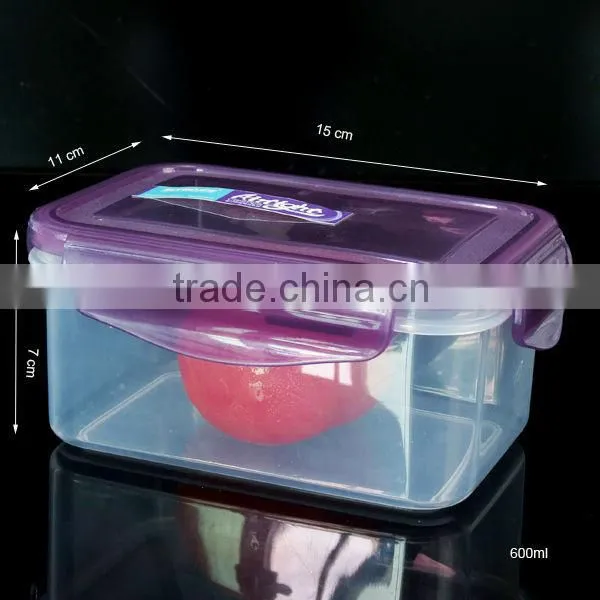 4 sides clip food plastic storage container, 100% leak-proof, hygienic and odourless