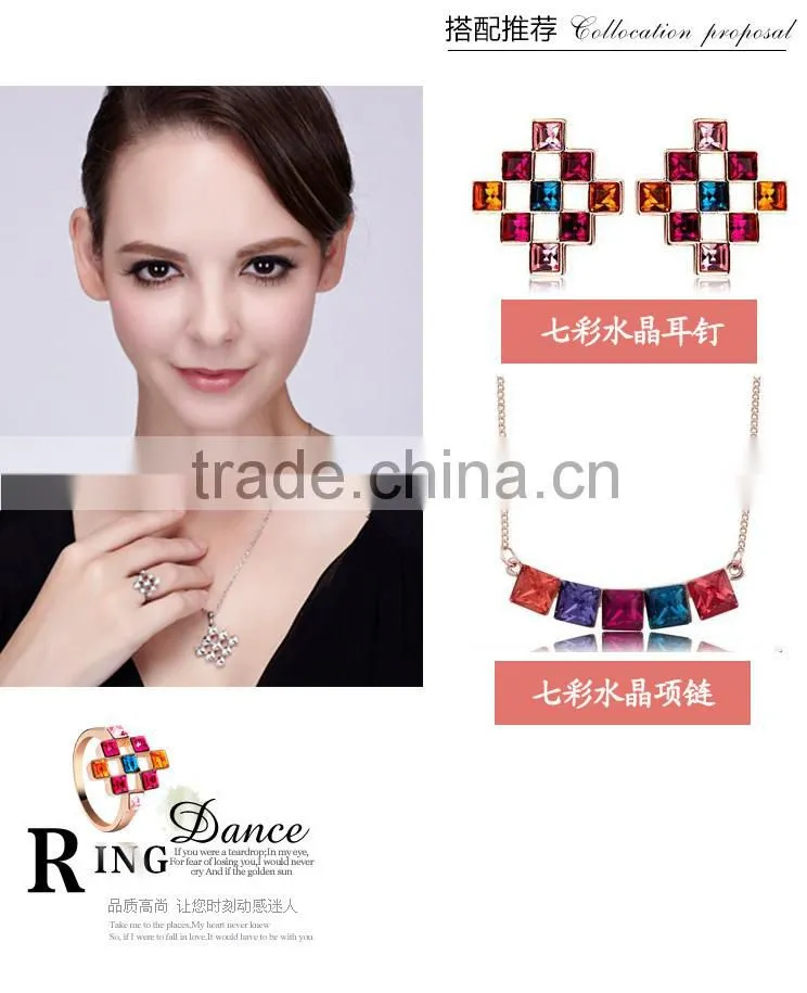 OUXI Colorful maze gold plated finger ring & ouxi fashion jewelry 40052