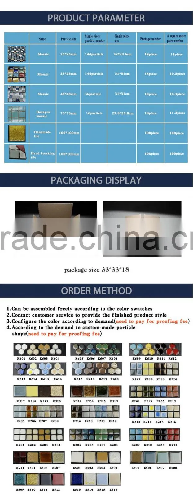 Lowest price hand made ceramic mosaic CC-Z011
