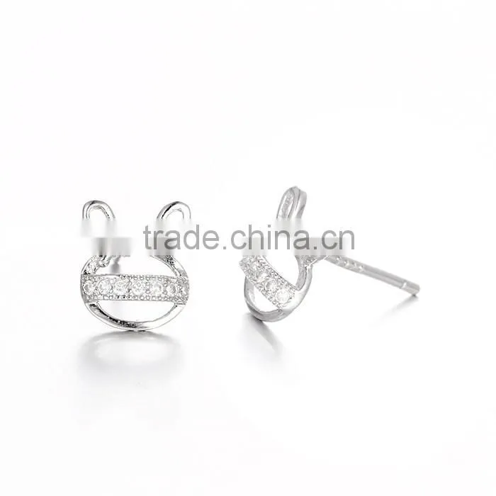 Fashion Earring Animal Rabbit Cute Piercing Earrings Jewelry for Girls SEB049W