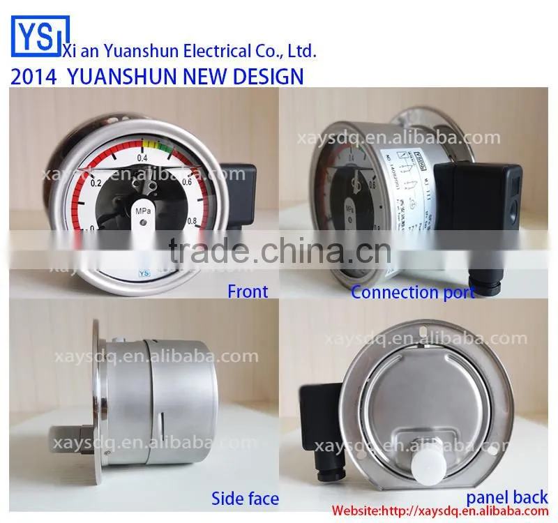 Top Quality China factory with alarm sf6 bourdon tube pressure gauge