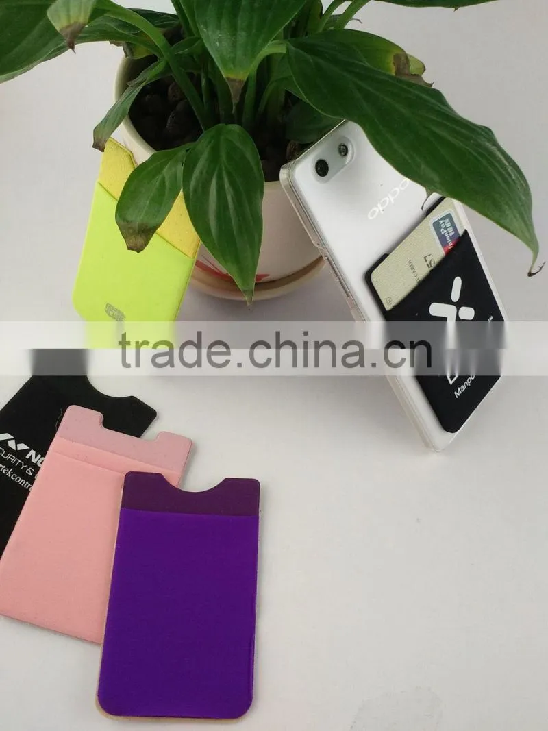 microfiber lycra fabric in rolls cell phone sticker card holder/cheap sticker holder from China