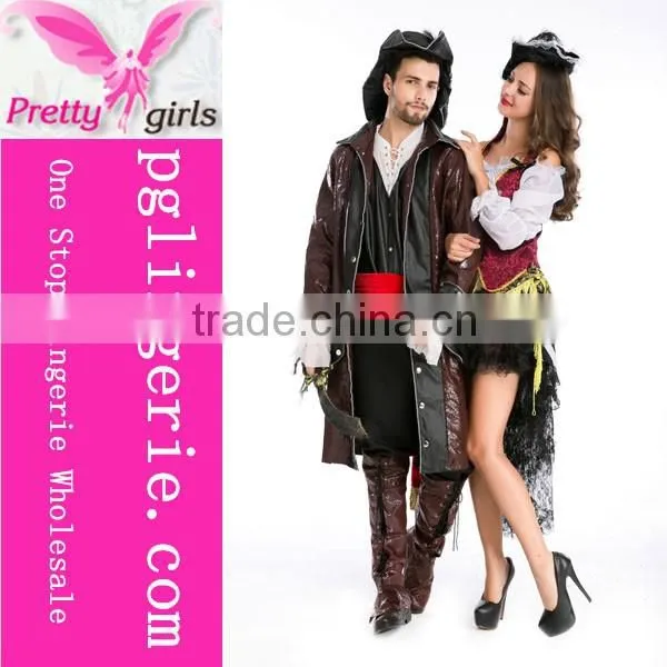 Couple Halloween Costume Black Sexy Priate Costume Ship Captain Costume