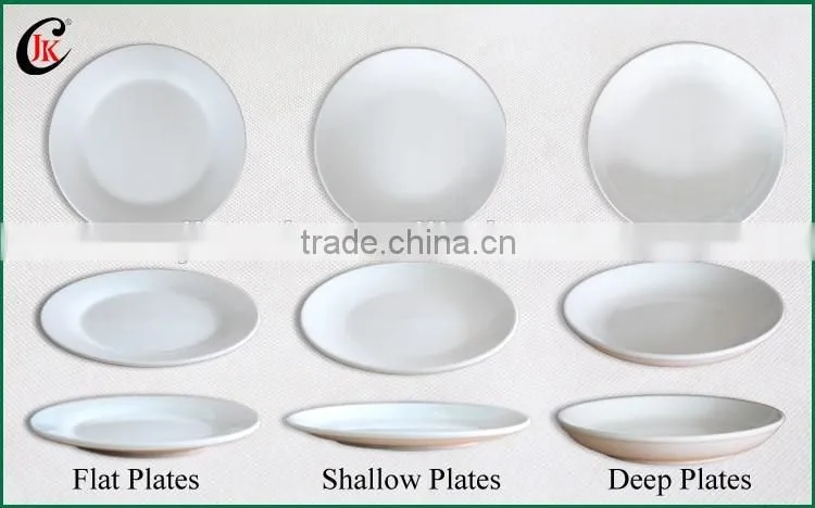 Wholesale customized round porcelain salad plate set, hot sale china white deep ceramic dinner plates for restaurant