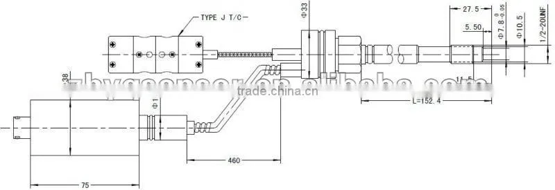 PT124G-123T plastic extruder 3.33mV/V melt pressrue sensor