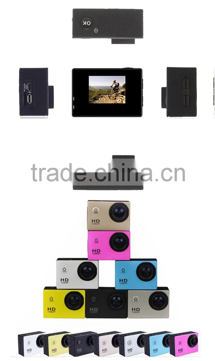 Factory Wholesales full HD 1080P wifi underwater helmet extreme sports video action camera with 30m waterproof
