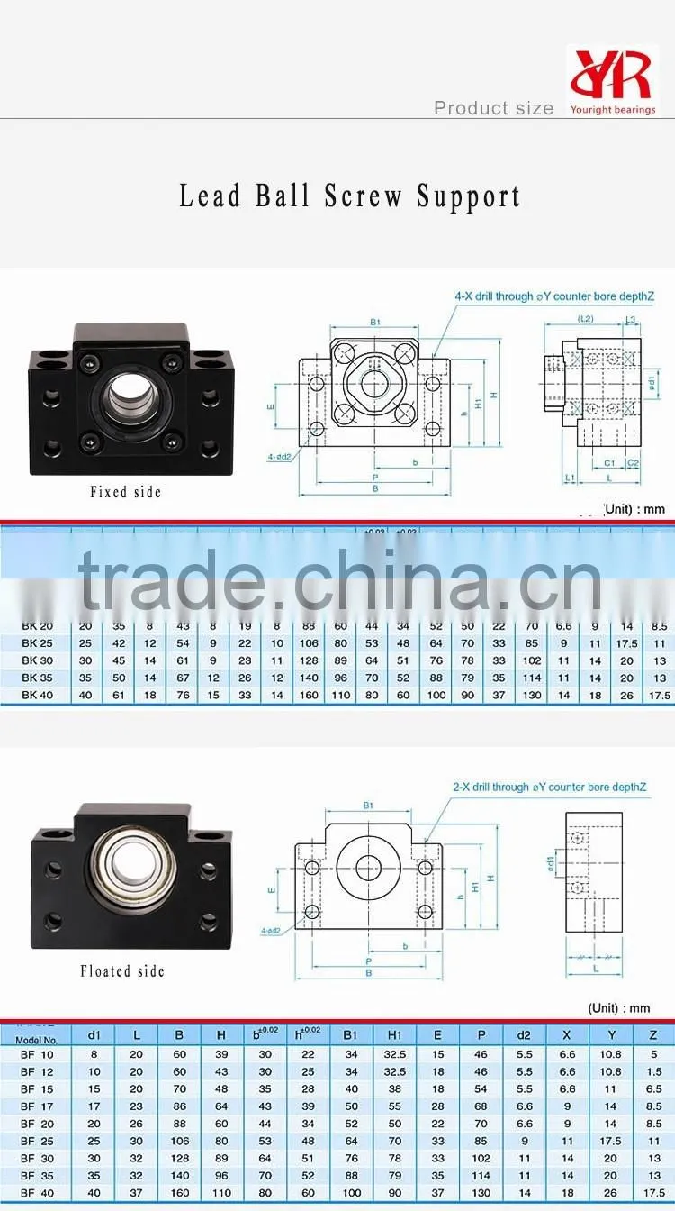 Factory Wholesale CNC Ball Screw End Support BF BK EF EK FF FK