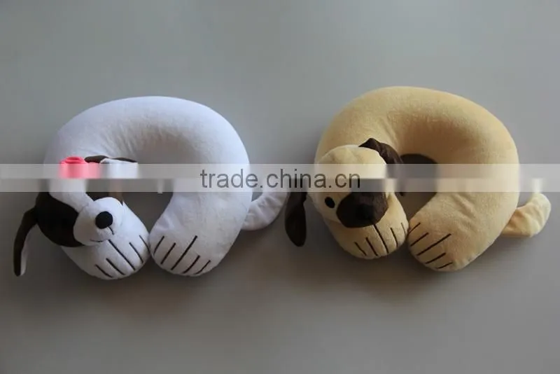 Soft microbeads animal tube U shaped travel neck pillow