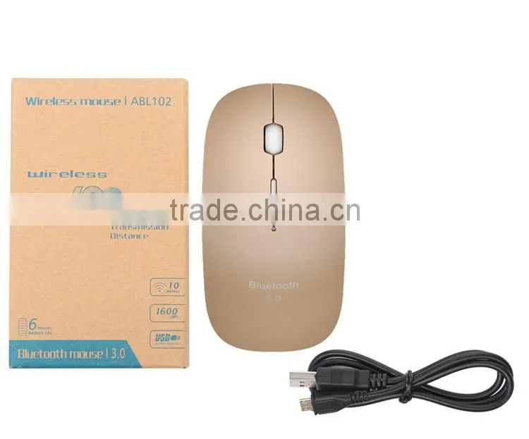 Ultra Slim Designer Rechargeable AA Battery Bluetooth 3.0 Wireless Mouse 1000 1200 1600 DPI CE ROHS FCC Certificate