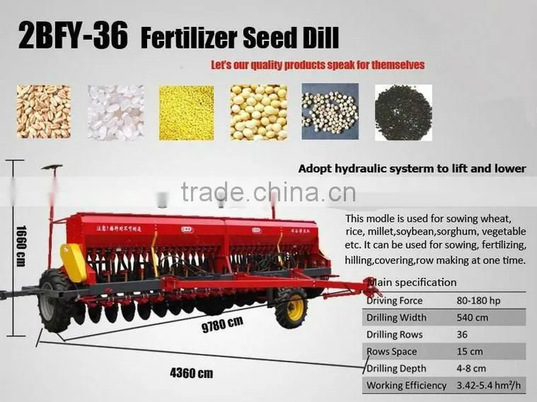 36 row 2BFY-36 seed fertilizer drill