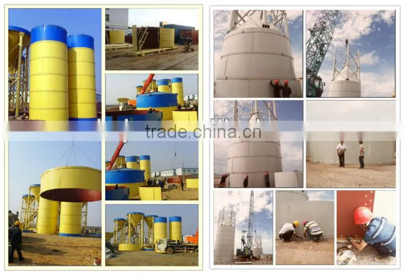 50-2000ton bolted cement silo site installation scene