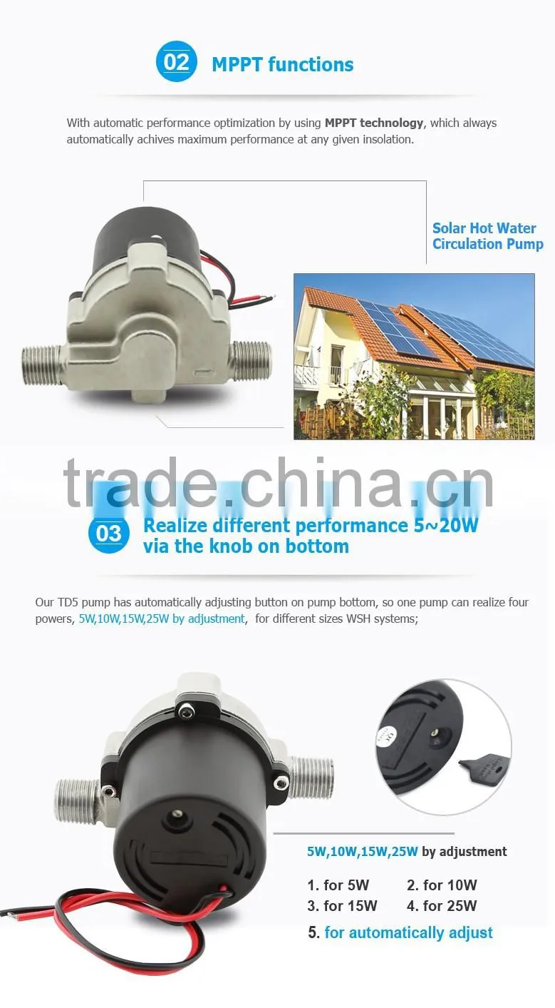 Solar PUMP TD5 for solar water heating system