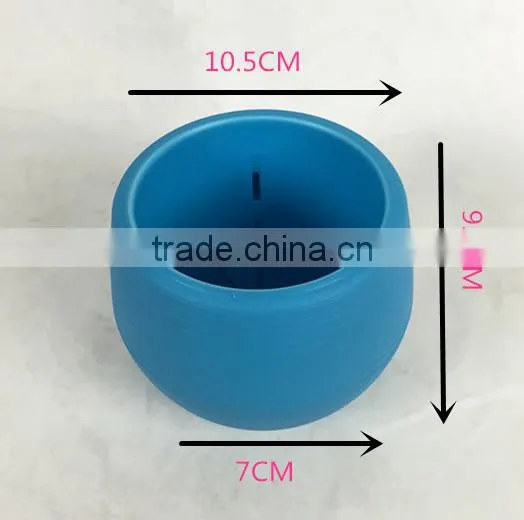 self watering coloured round cute flower pots