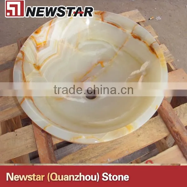 White onyx wash basin