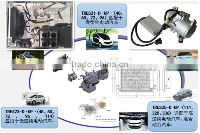 48V, 60V, 72V, 96V, 144V, 220v,320V,336v,384v cooled and heated integration air conditioner A/C for ev